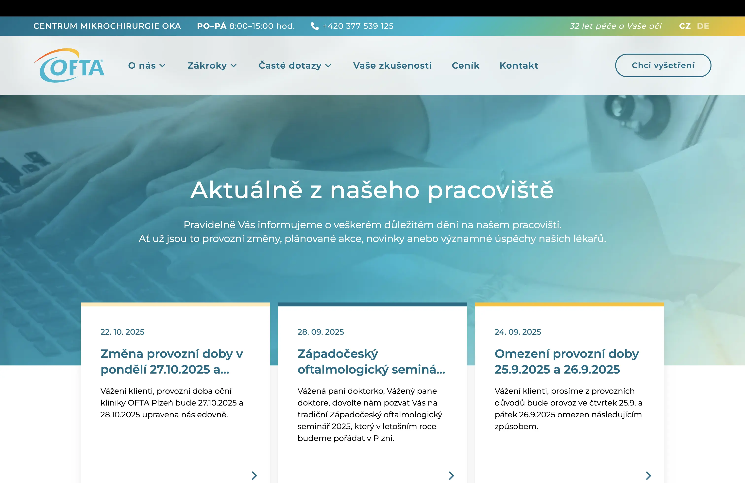 OFTA - Sekce novinek a článků